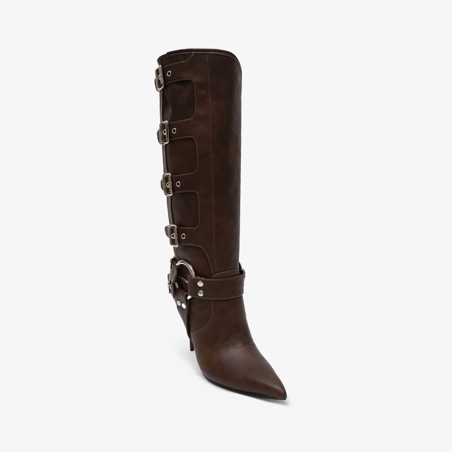 CAS BUCKLED HEEL BOOTS